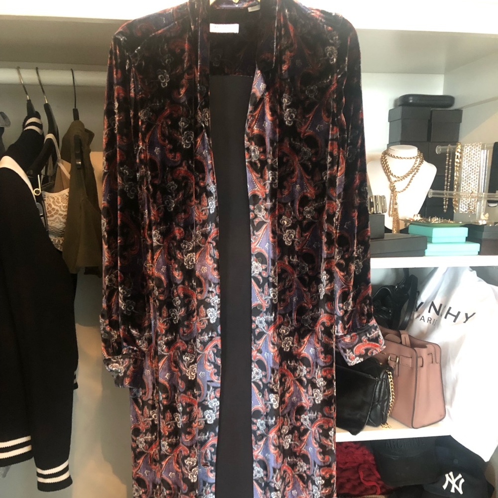 NWOT Equipment velvet brocade print maxi dress